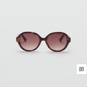 Mango Tortoiseshell Round Sunglasses with Brown Gradient Lenses